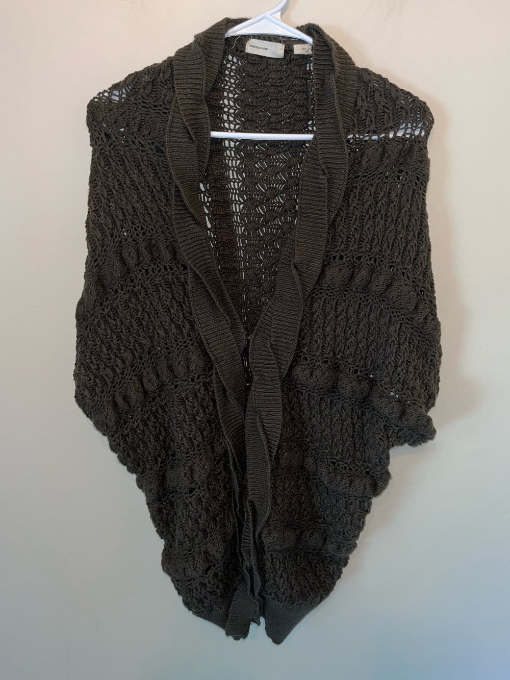 Sleeping On Snow Open Cardigan Knitted Green Anthropologie Size M EUC Boho